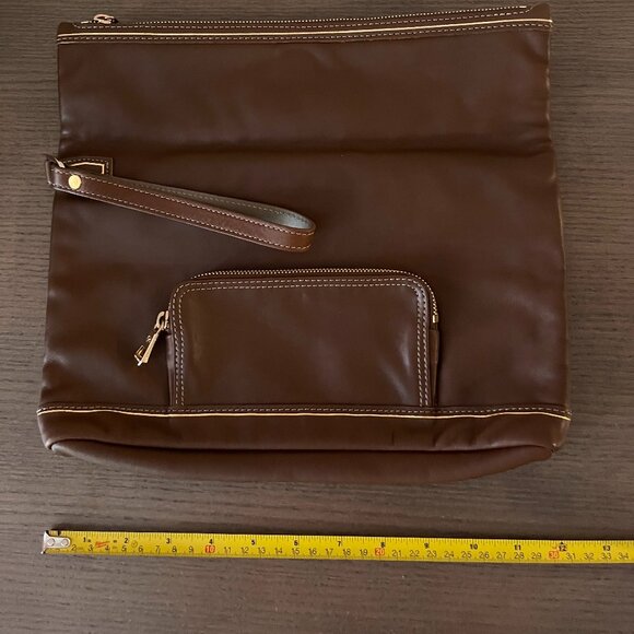 Longchamp Brown Leather  Clutch Bag - Picture 4 of 9
